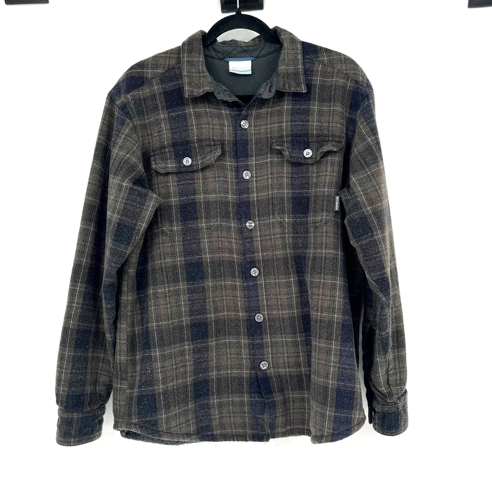 Columbia Sportswear Plaid Flannel With Fuzzy Lining Button Pp Men's Size Medium